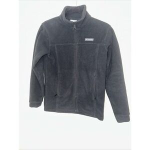 Columbia Black Fleece Full Zipper Jacket High Collar Zip Size‎ L